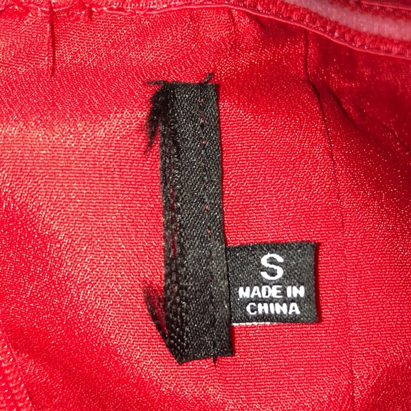 Red Ruffle Mini Dress - Picture 4 of 5